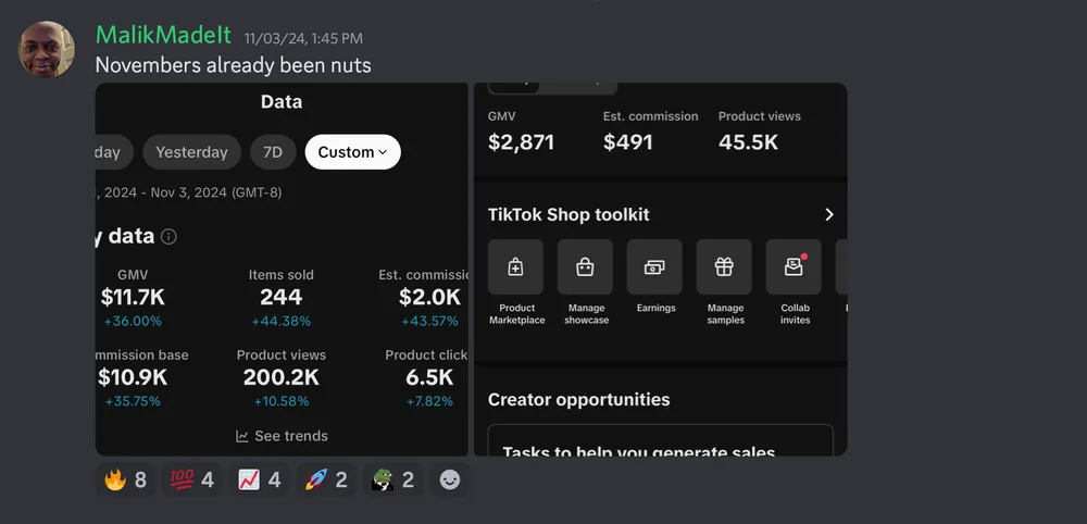 Community post with TikTok Shop results