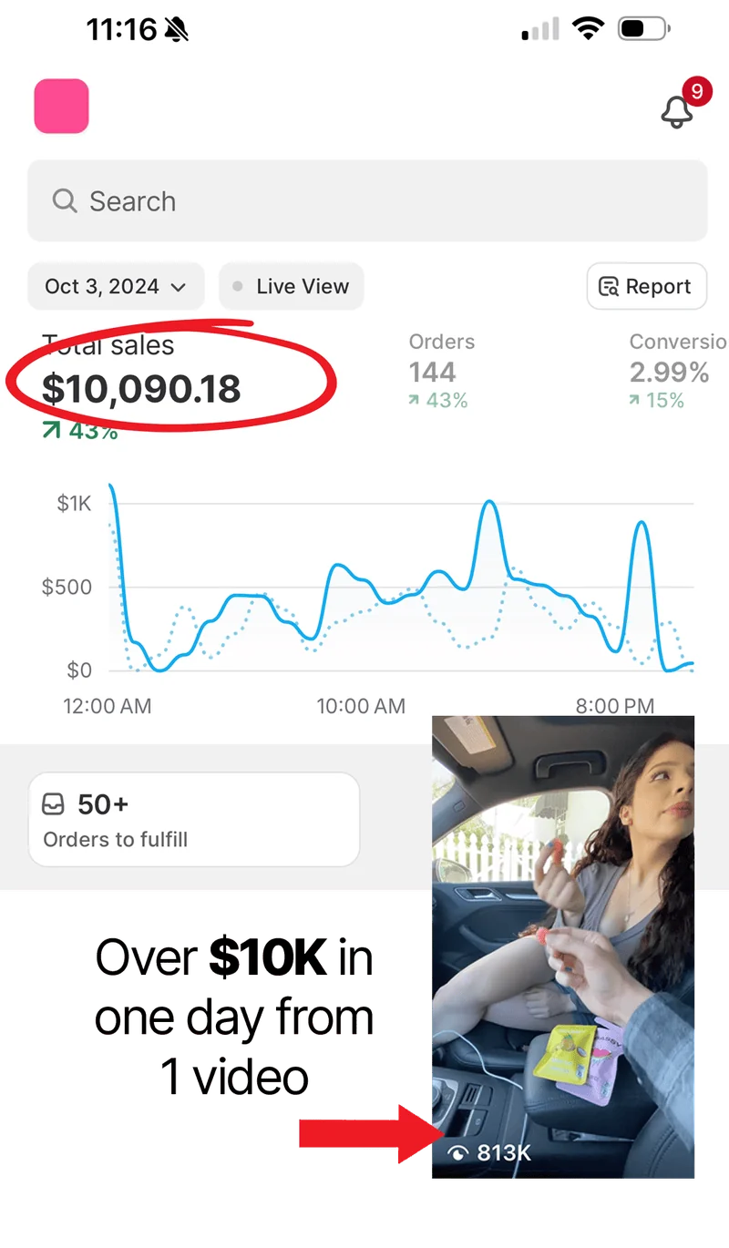 Over $10K in one day from 1 video